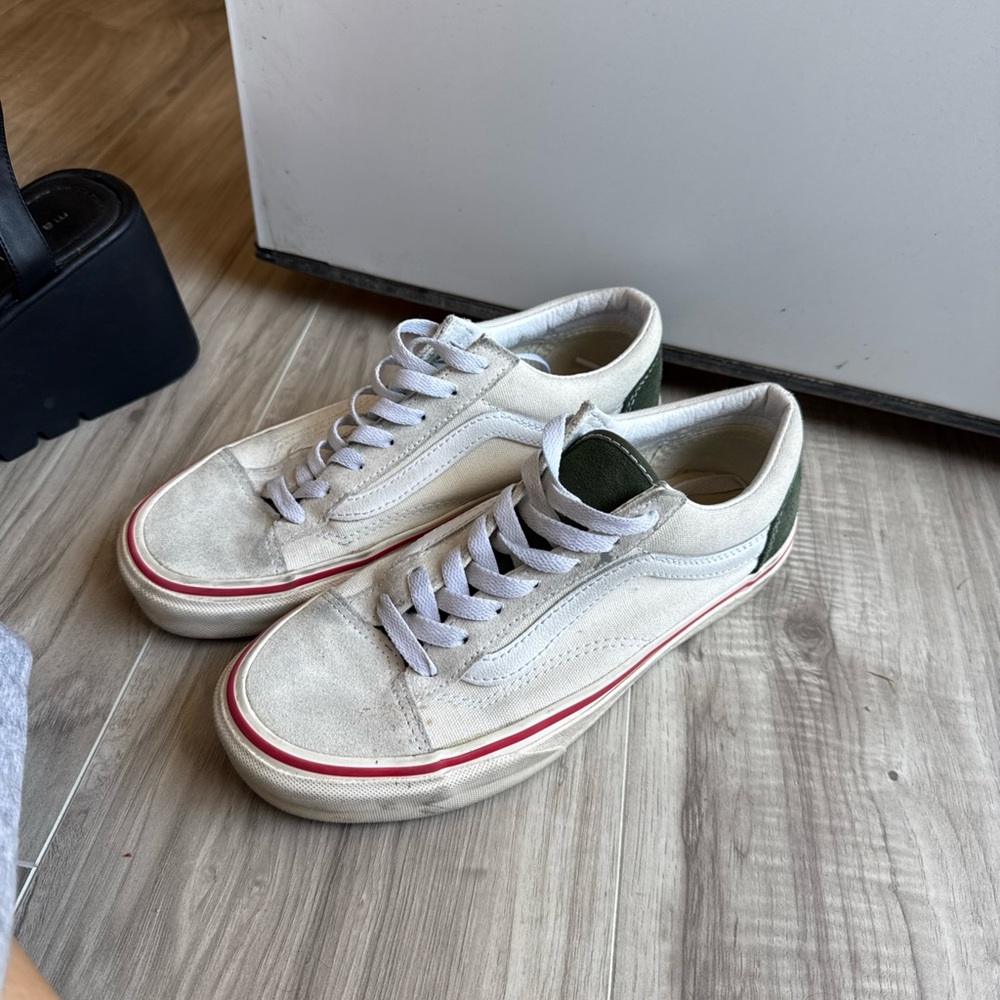 Classic cream and Green vans